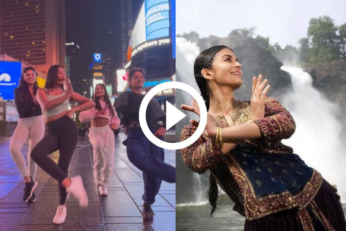 Indian Girls Dance To Barso Re At Times Square