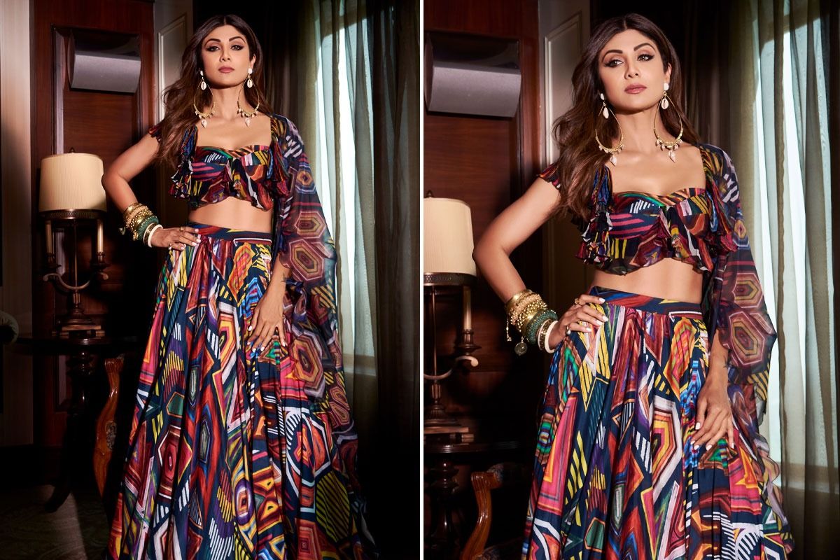 Shilpa Shetty Looks Exquisite in Rs 41K Abstract Lehenga and ...