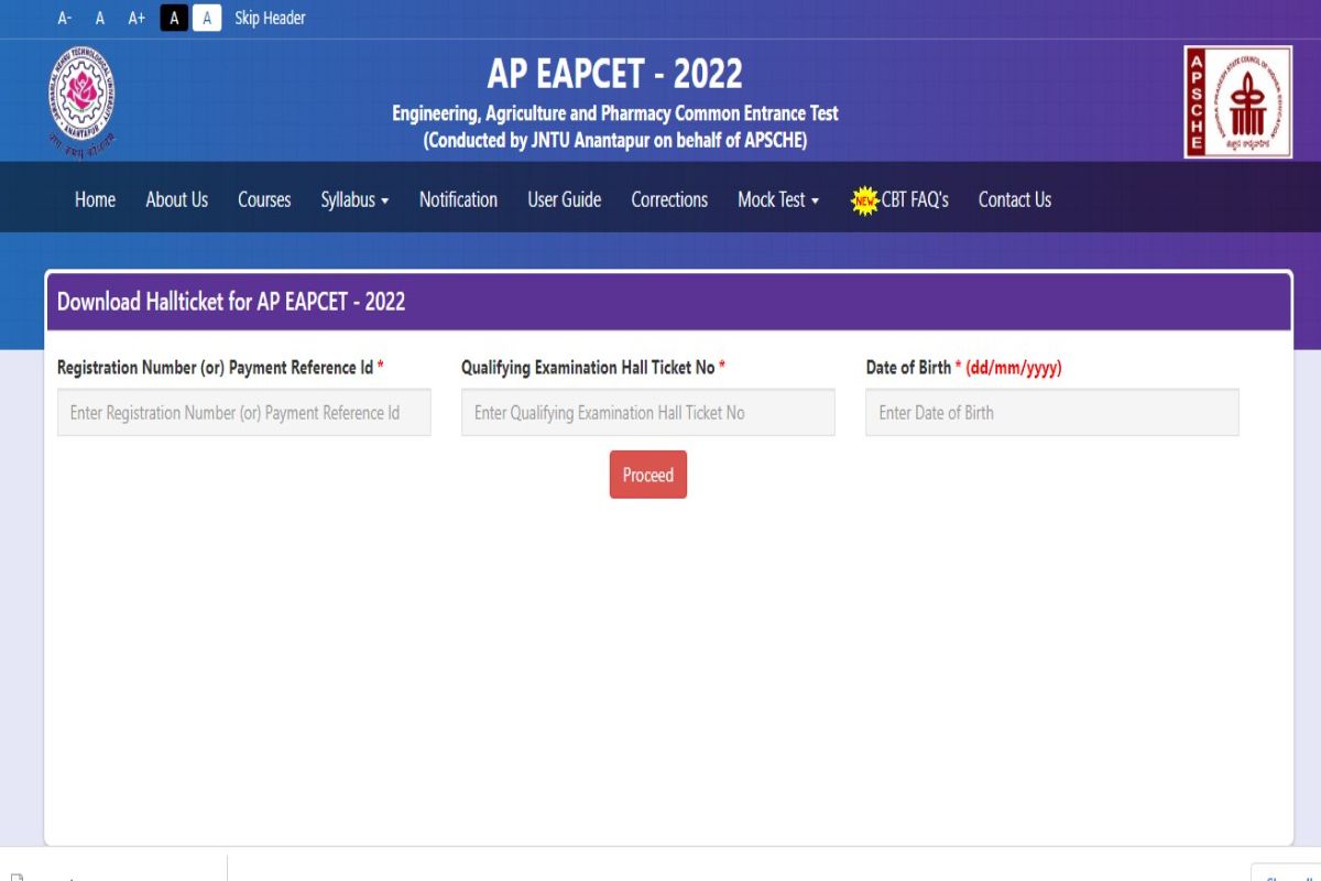 AP EAMCET 2022 Hall Ticket Released Direct Link Steps To Download 