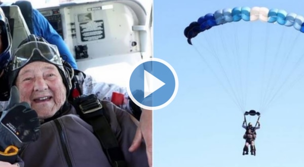 Viral Video: 103-Year-Old Granny Completes Parachute Jump, Becomes ...