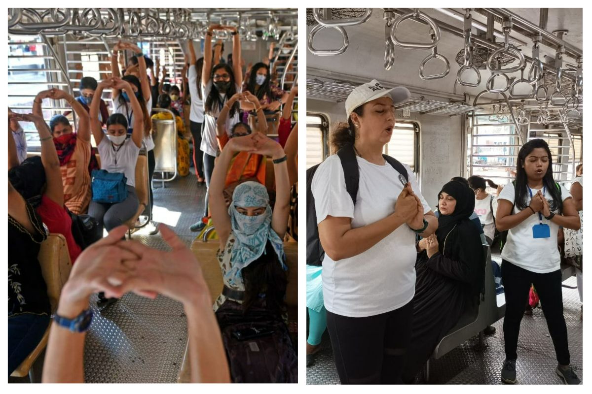 Train Mein Yoga: Commuters Perform Yoga Asanas While Travelling in ...