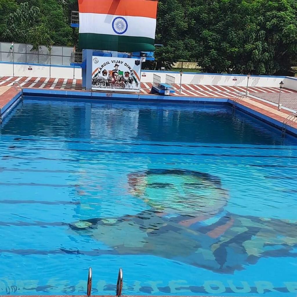 nderwater portrait of Late Capt Vikram Batra installed to mark Kargil Vijay Diwas