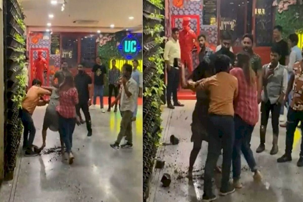Two Women Thrash Man Outside Pub In Lucknow Arrested After Video Goes