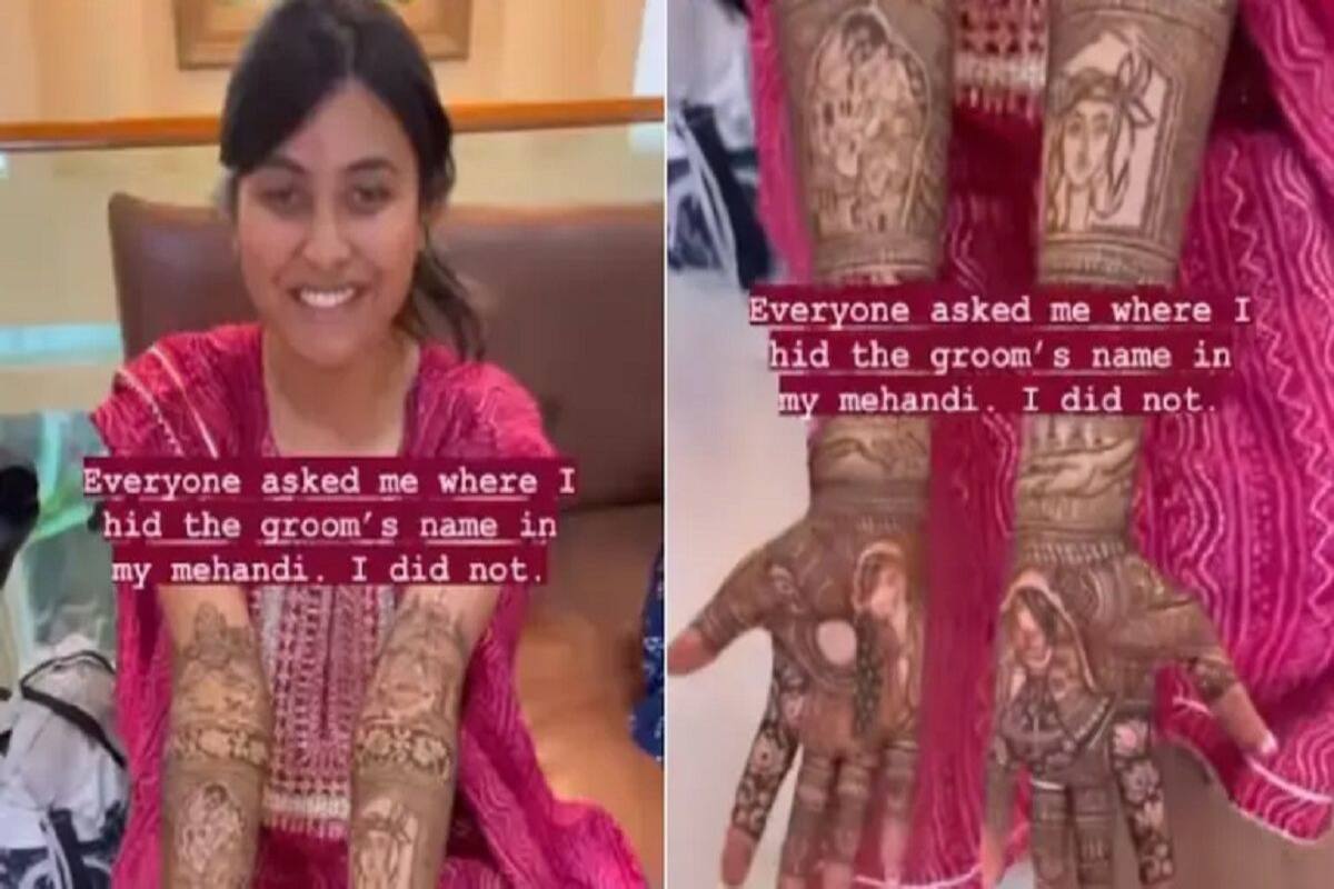 Viral Video Bride Gets Famous Paintings Hidden In Mehendi Instead Of Groom Name
