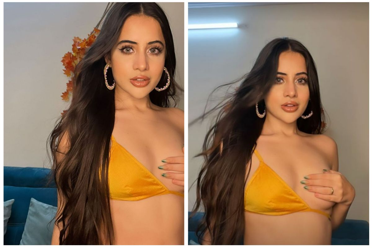 Deepika Padukone Boobs Pic - Urfi Javed Covers Her Breast With Hand While Posing In A Mustard Bralette,  Shares Bold PICS On Instagram