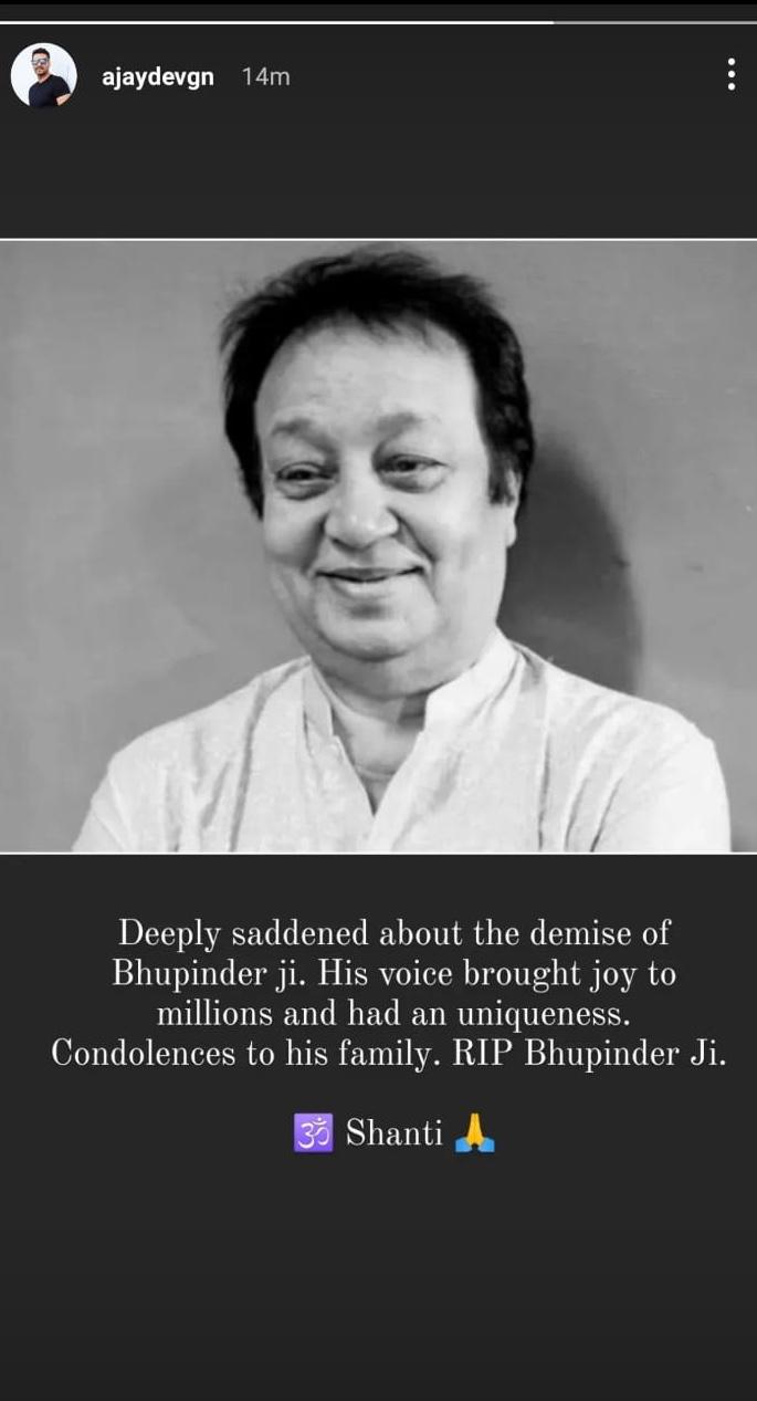 Ajay Devgn Mourns The Loss of Bhupinder Singh