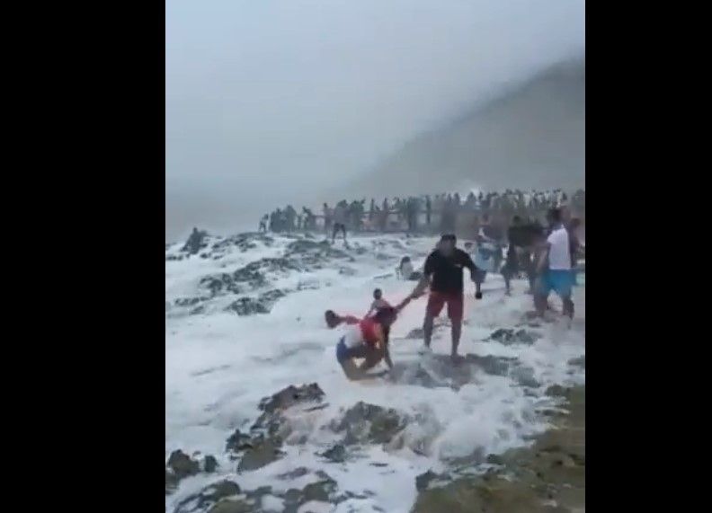 Caught On Camera Dramatic Video Shows Indian Man, 2 Children Swept Away ...