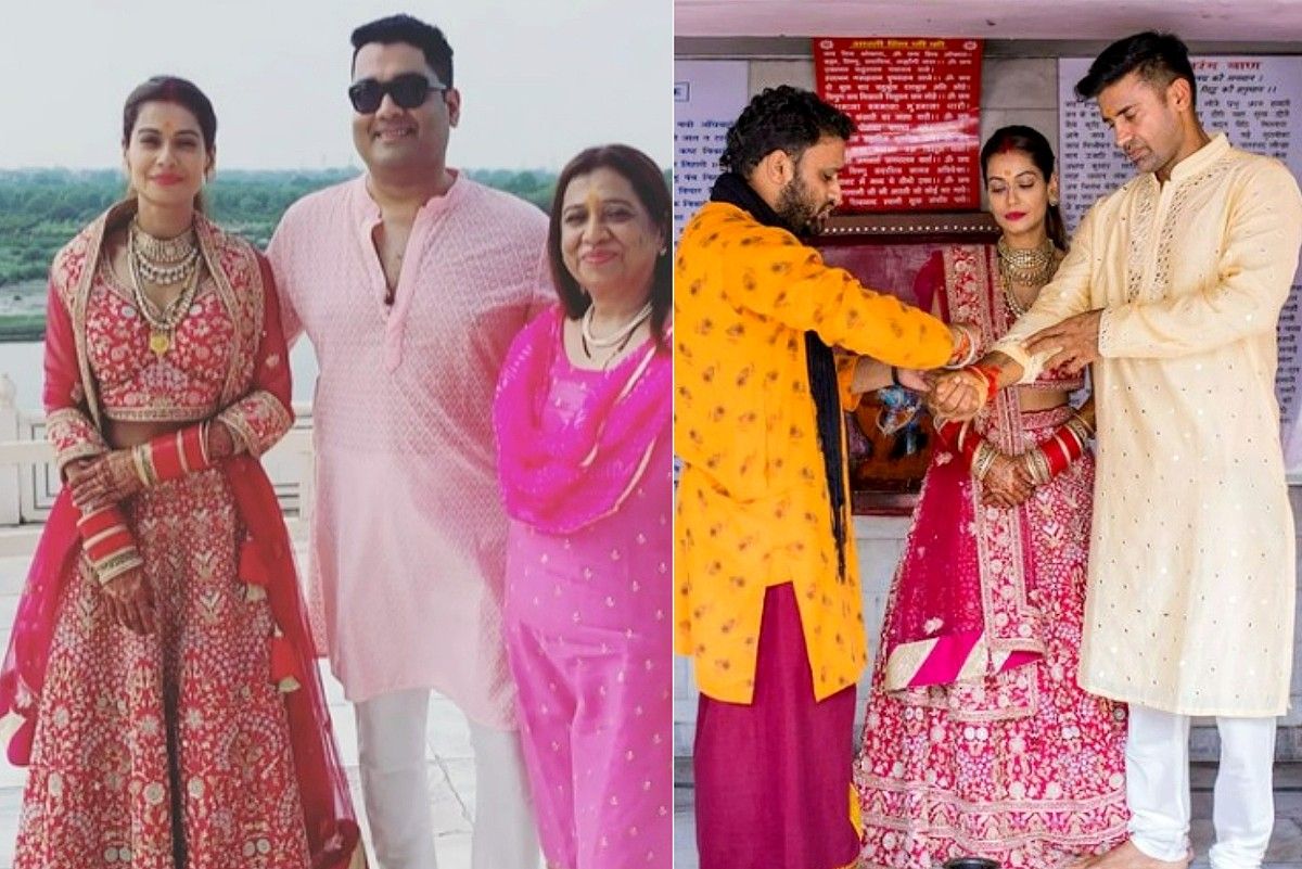 Newlyweds Payal Rohatgi-Sangram Singh Visit Taj Mahal, Pray at Shiva ...