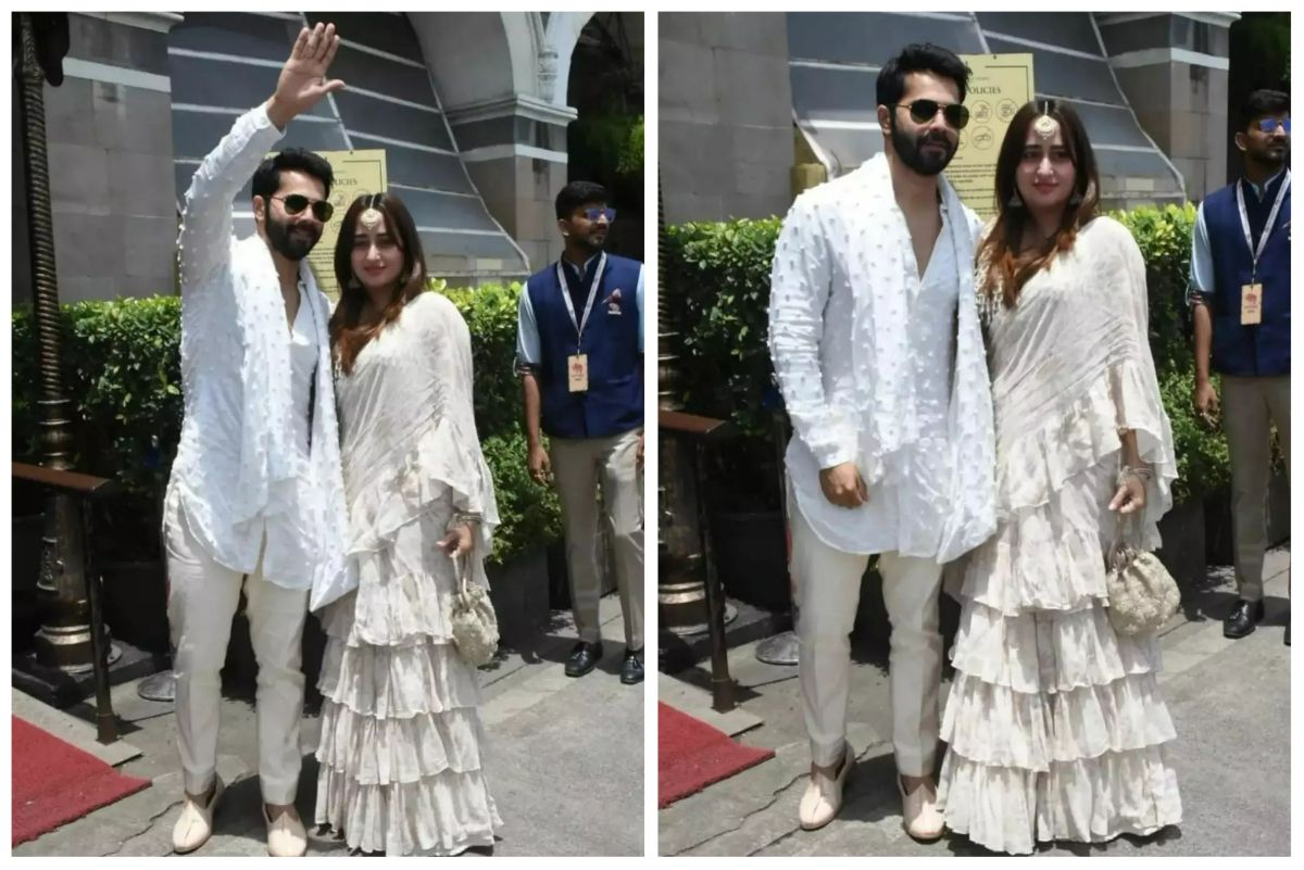 Varun Dhawan-Natasha Dalal Slay in Ethnic Wear at Kunal Rawal-Arpita Mehta Wedding