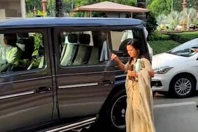 TMC MP Mahua Moitra hides her expensive Louis Vuitton bag during