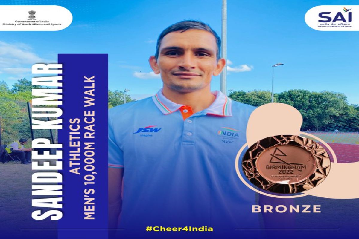 CWG 2022 Sandeep Kumar Wins Bronze in Men