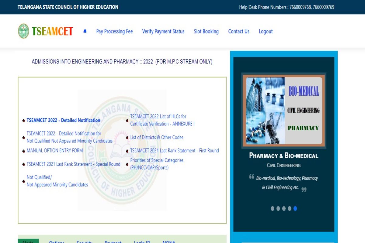 TS EAMCET Counselling 2022 Slot Booking Extended Till Sept 1; Check
