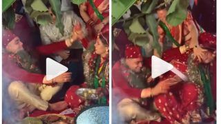 Viral Video: Fierce Fight Breaks Between Bride & Groom on Wedding Mandap, Guests Stunned | Watch