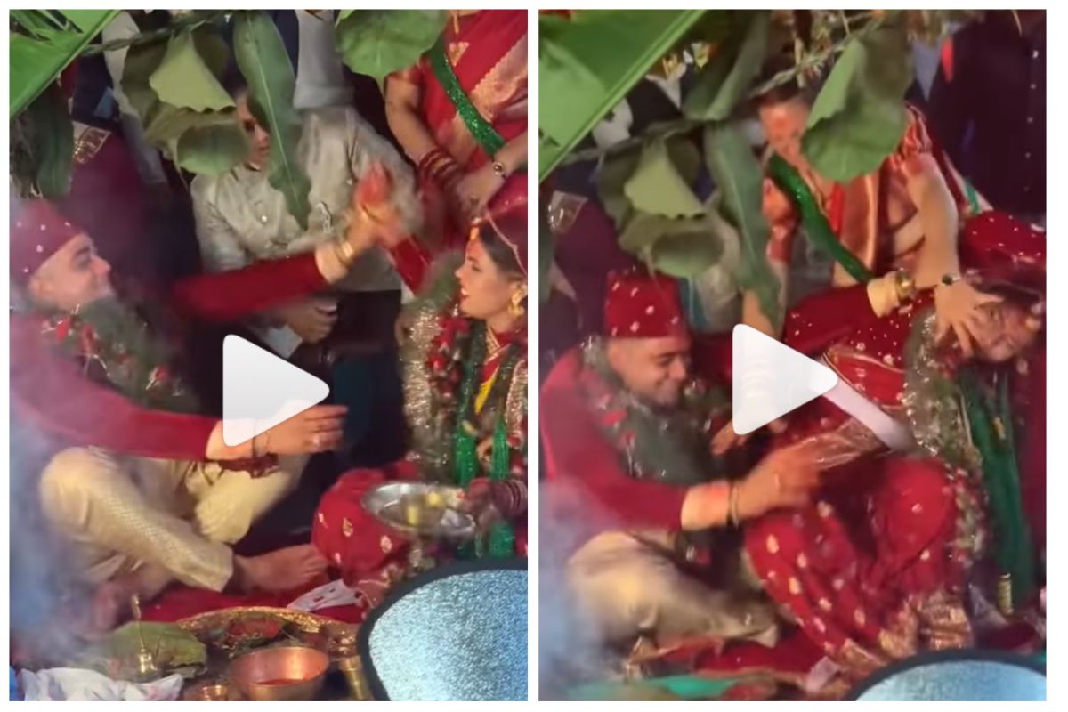 Viral Video Fierce Fight Breaks Between Bride And Groom On Wedding Mandap Guests Stunned Watch 4635