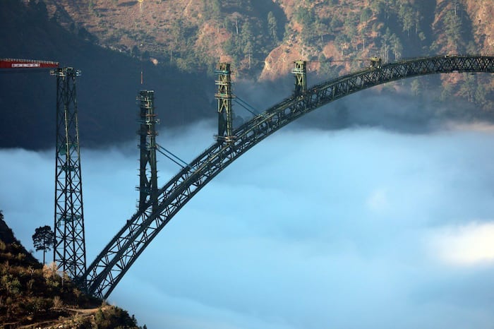 Chenab bridge of  india