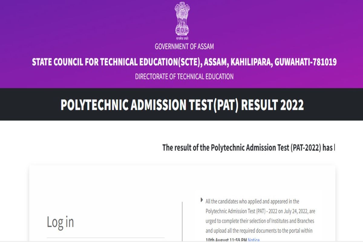 Assam PAT Result 2022 Declared at dte.assam.gov.in; Here’s Direct Link