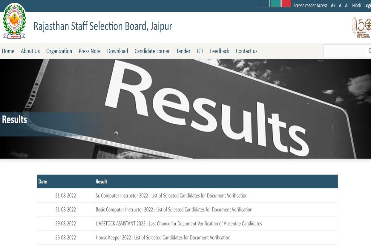 RSMSSB Computer Instructor Result 2022 Declared at rsmssb.rajasthan.gov.in; Here’s Direct Link