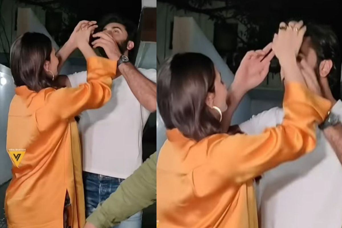 Bollywood Viral Video Alia Bhatt Tries To Fix Ranbir Kapoor Hair But He Shrugs Off Internet 4954