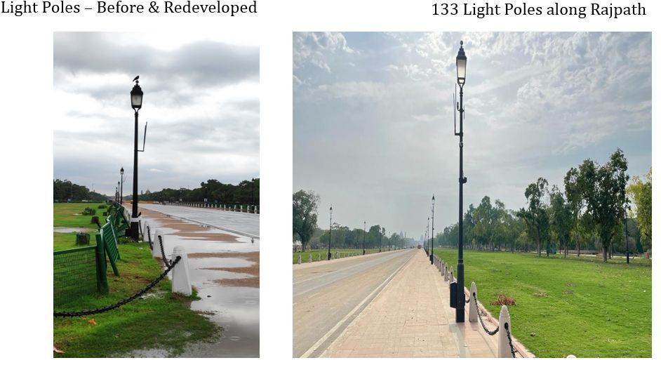 Before And After Images Of Central Vista (Kartavya Path) in Delhi