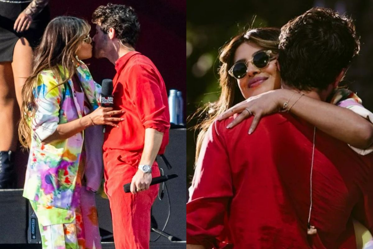 Priyanka Chopra Jonas Greets Husband Nick With A Kiss On Stage At Global Citizen Festival