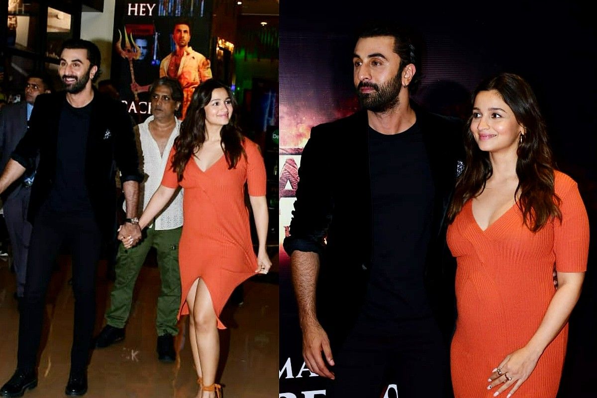 Brahmastra Screening: Pregnant Alia Bhatt Flaunts Baby Bump in Orange ...