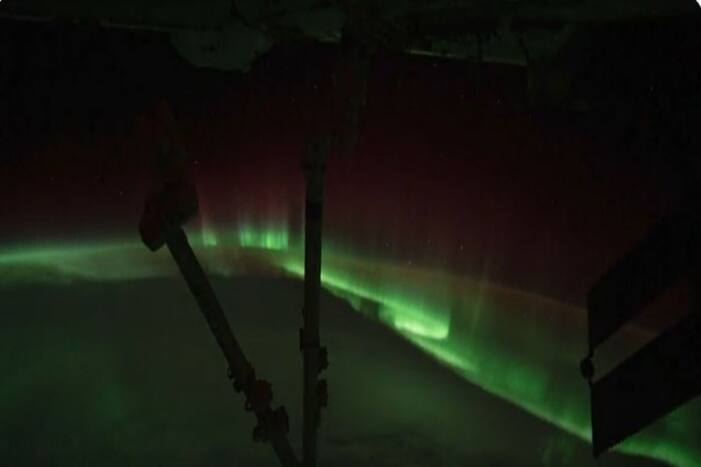 WATCH: ISS Captures Glimmering Aurora Formed Above Earth