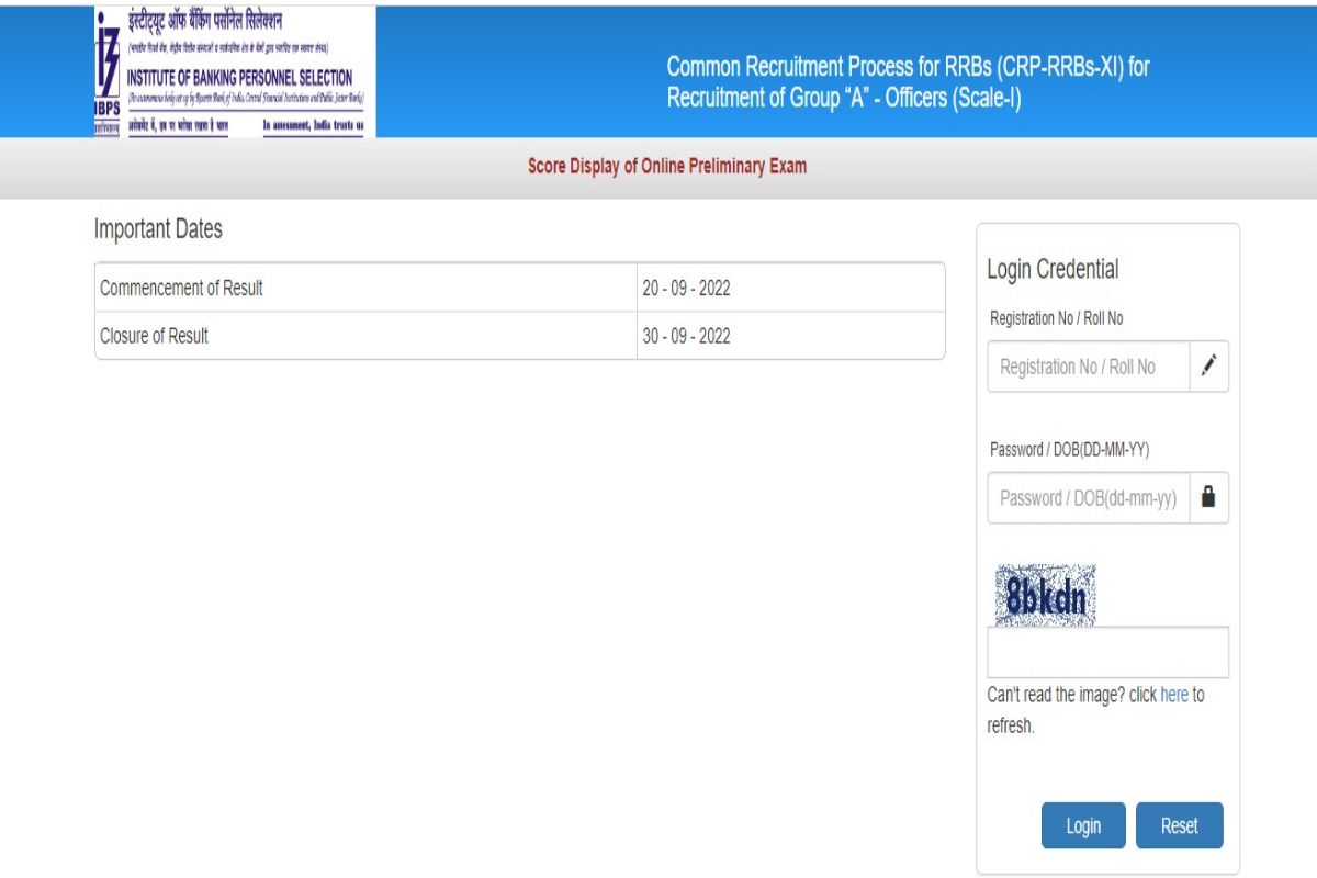 IBPS RRB PO Prelims Score Card 2022 Released at ibps.in; Direct Link, Steps to Check Marks Here