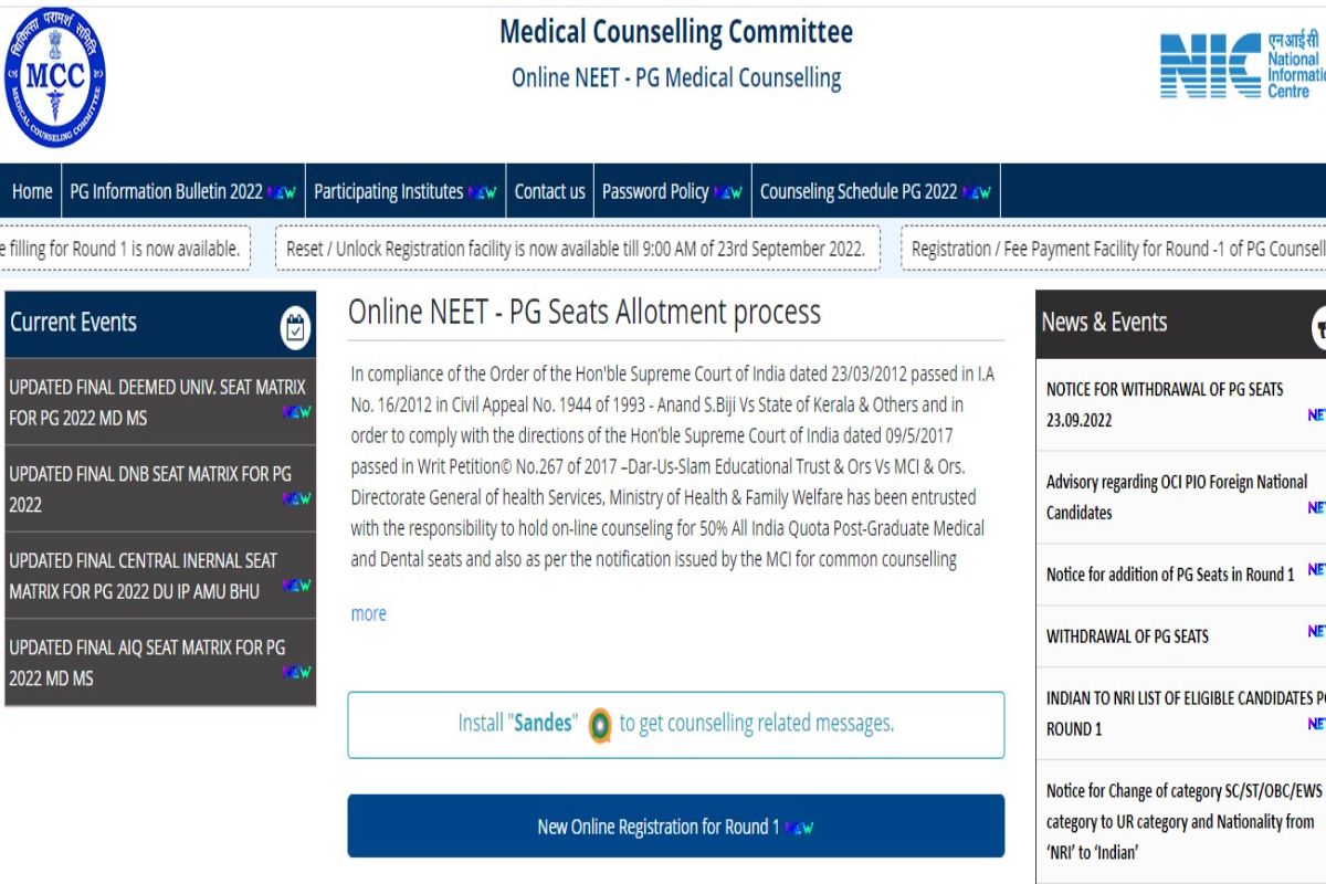 NEET PG Counselling 2022 Round 1 Seat Allotment Result On Sept 28 ...