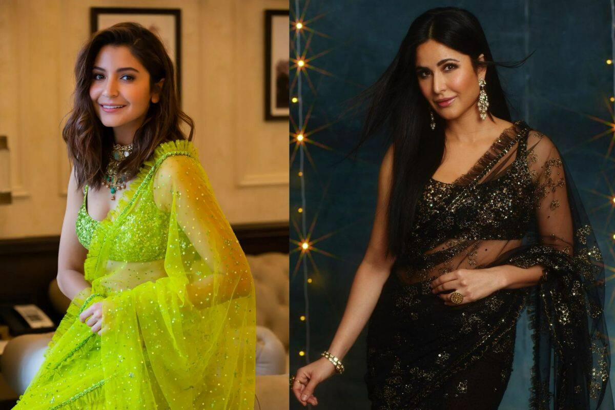 Sexy Video Of Anushka Sharma - Anushka Sharma vs Katrina Kaif Fashion Faceoff Who Wore The Sheer Sparkly  Sabyasachi Saree Better