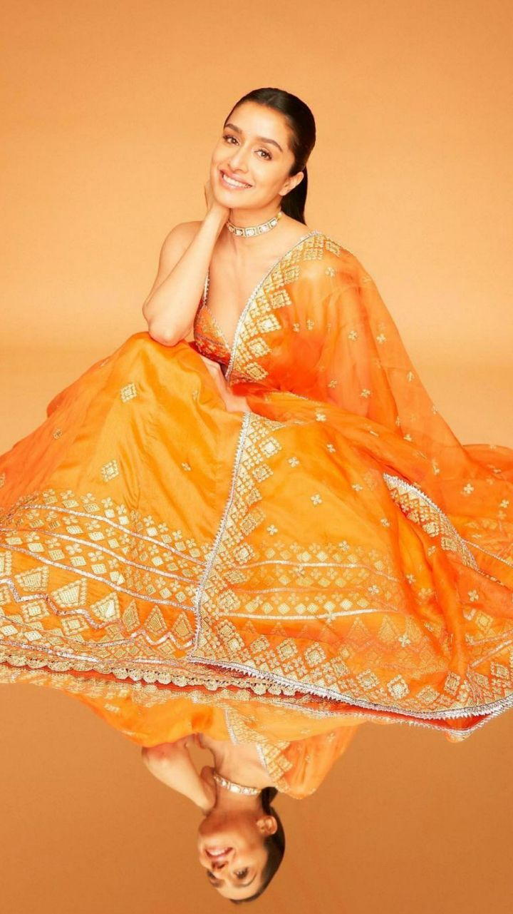 Shraddha Kapoor Shines Brighter Than Sun In Orange Lehenga