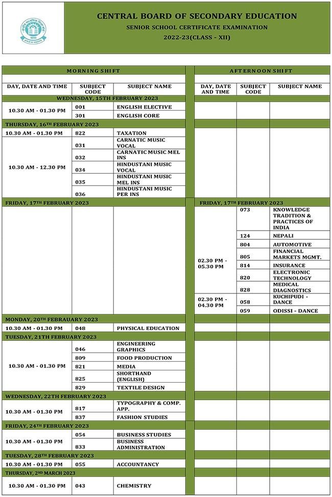 CBSE Board Exam 2023 Class 10 12 Date Sheet Expected Soon Read 