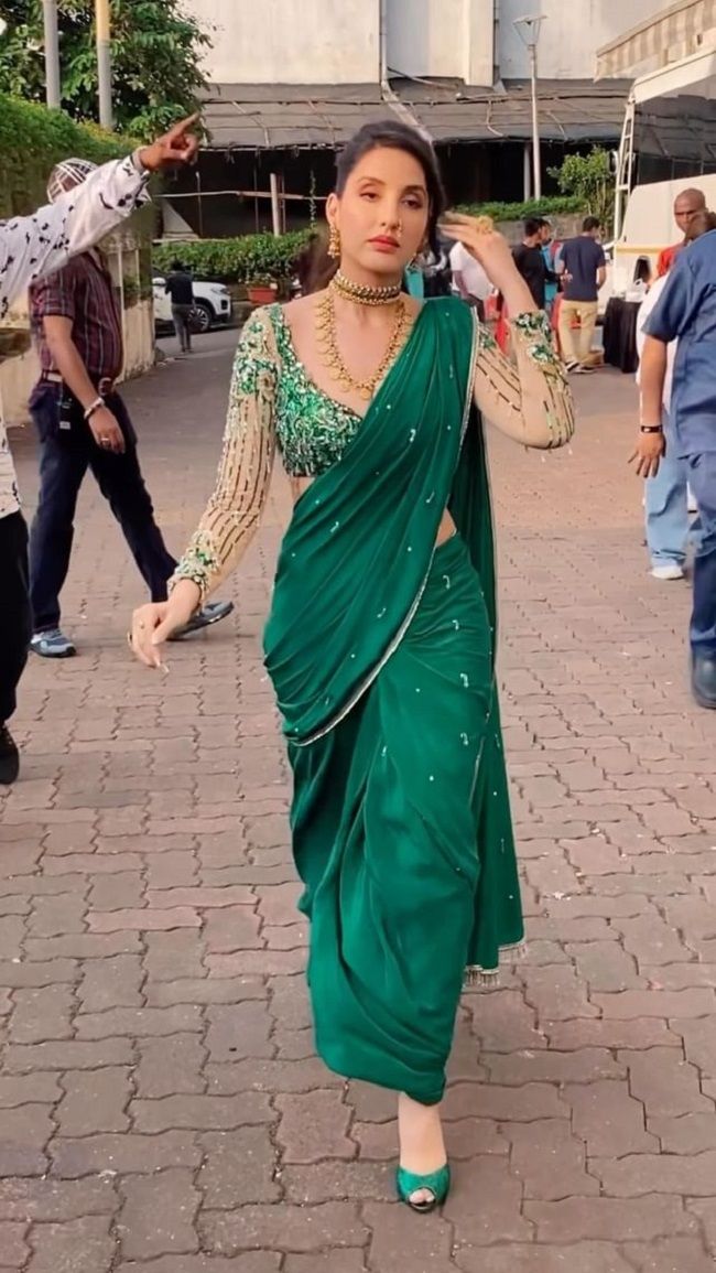 Nora Fatehi in Saree