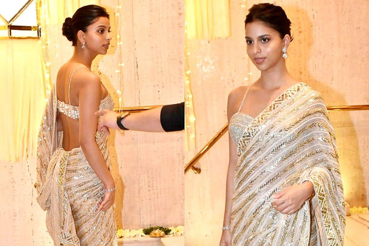 Suhana Khan Serves Hottest Saree Look For Diwali in Backless