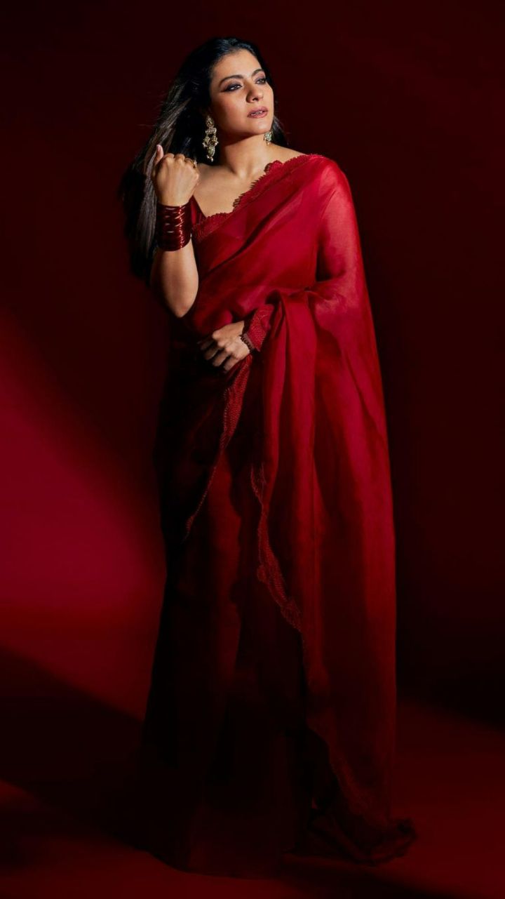 Kajol Brings Back K3G Memories in Elegant Red Saree