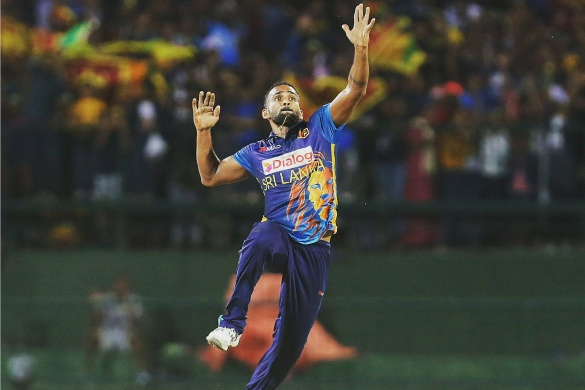 Chamika Karunaratne poses during the Sri Lanka ICC Men's T20