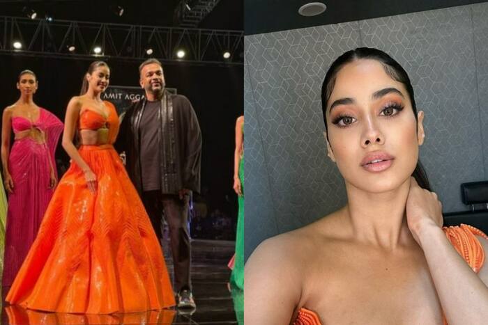 Janhvi Kapoor Steals the Limelight in Sultry Orange Lehenga, Shares BTS Photos From The Fashion Show