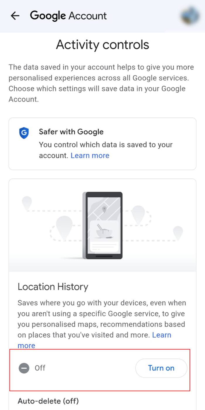 Location History Setting