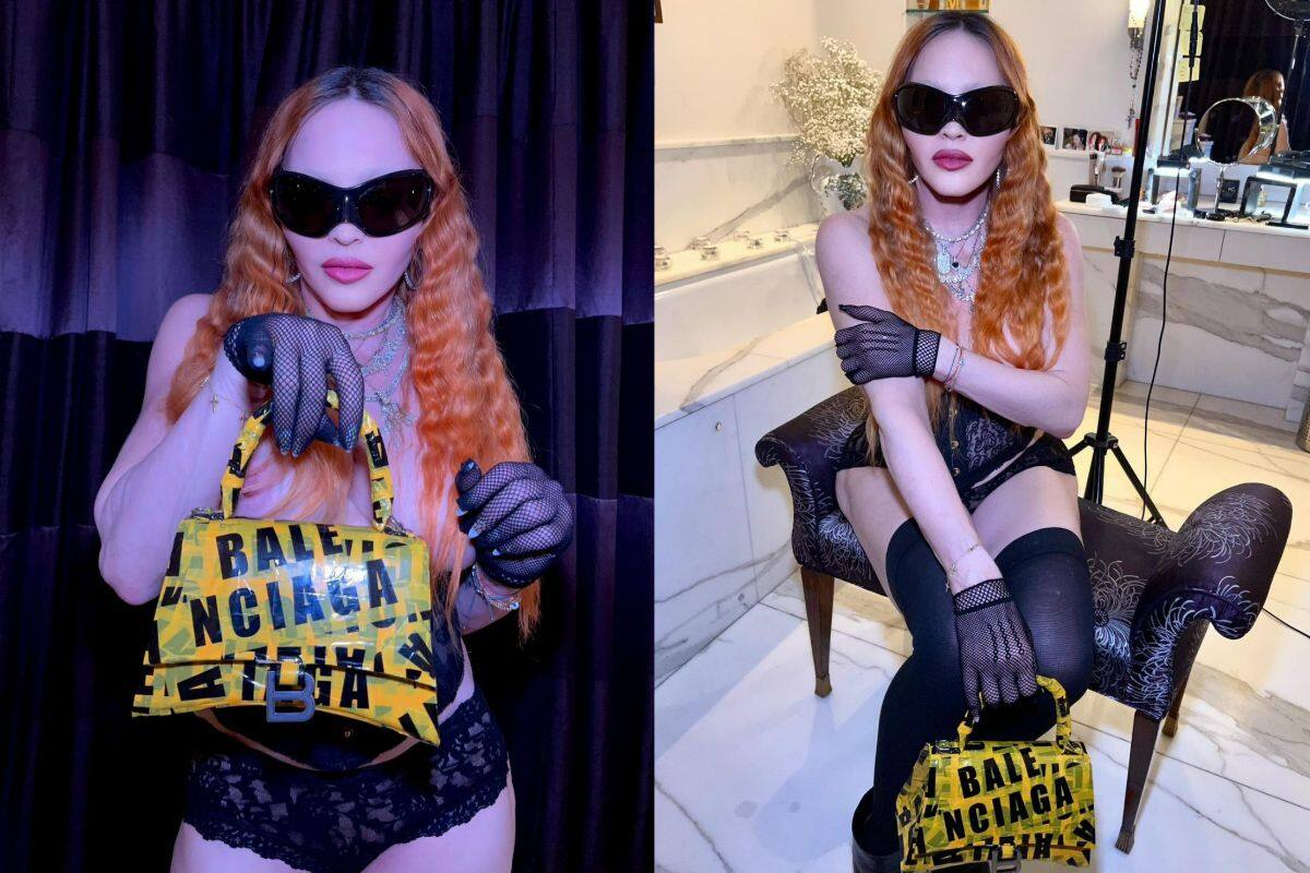 Check Out: Madonna Goes Topless As She Flaunts Her Balenciaga Bag In Tiny  Knickers