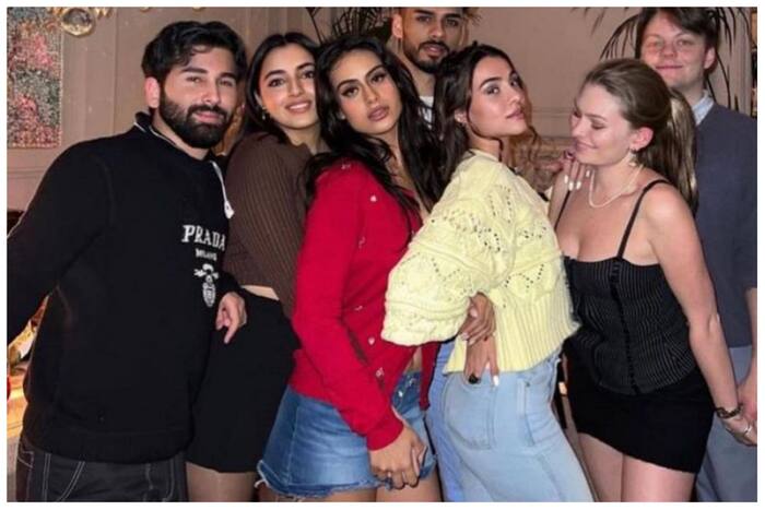 Nysa Devgn Dons Red-Hot Sweater And Sexy Denim Skirt at Alfresco-Styled Thanksgiving Bash - See Viral Photos