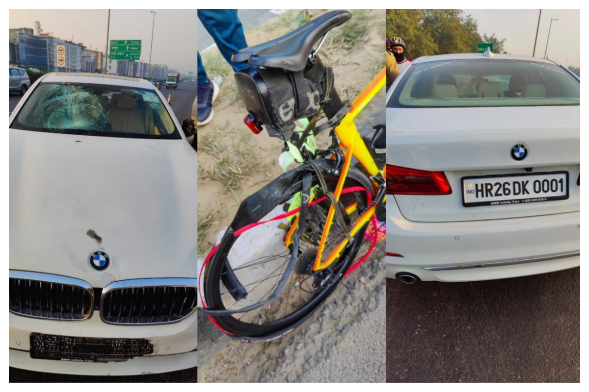 50 year old Cyclist Mowed Down By Speeding BMW On Delhi Gurugram Road