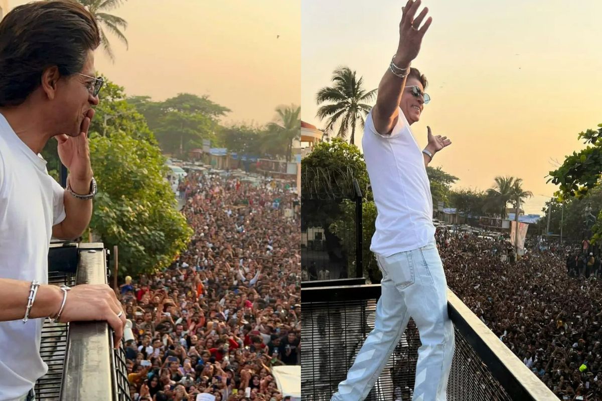 Shah Rukh Khan greets fans with selfies and signature pose; fans call it  'Perfect Eidi' | Photogallery - ETimes