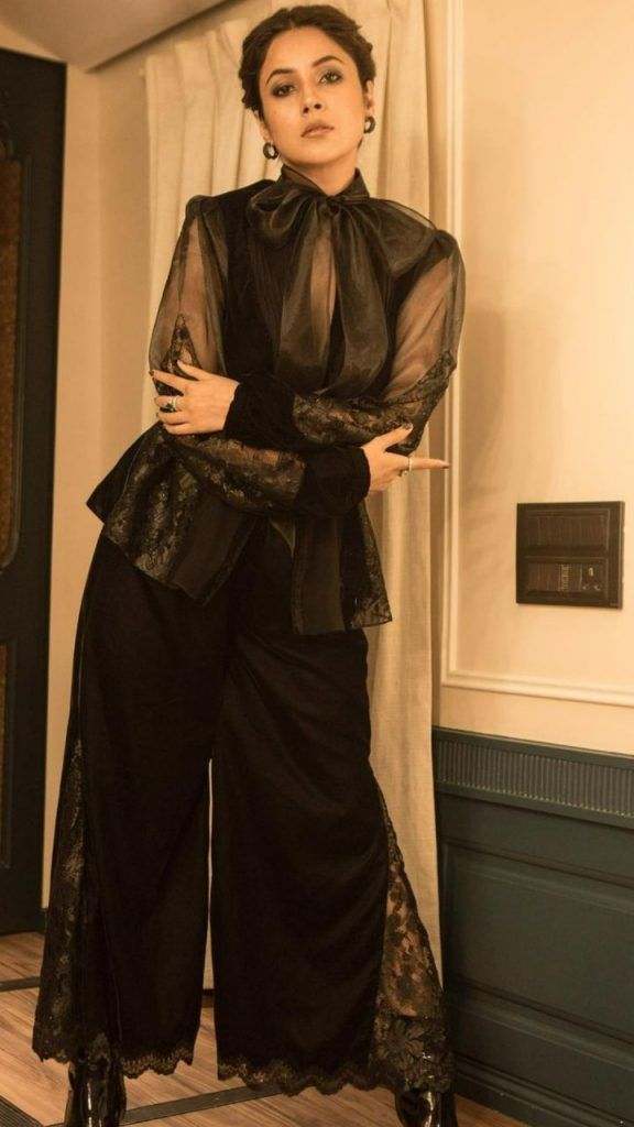 Shehnaaz has been experimenting with her style and this one stands out as the most edgy appearance.