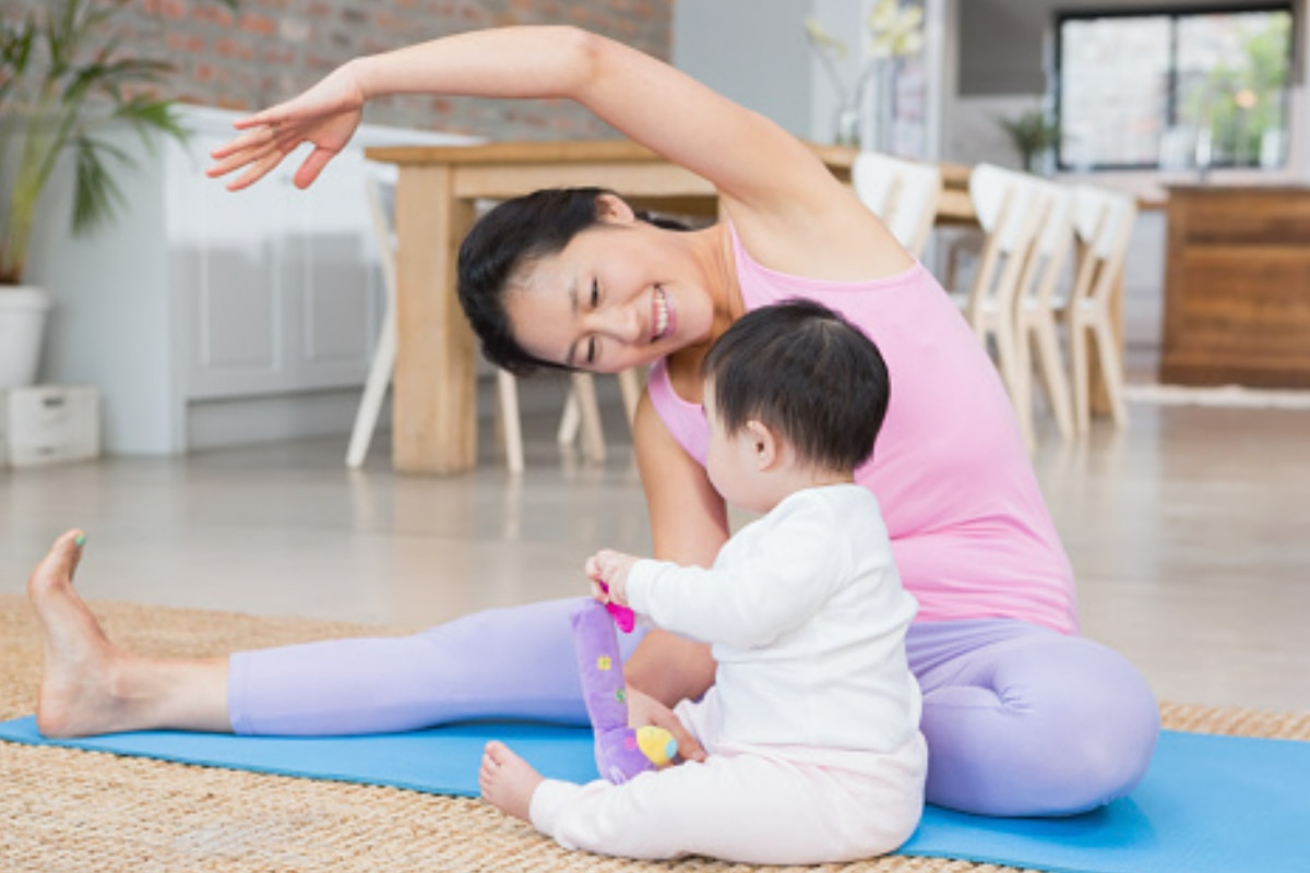 Mom and Baby, postnatal workout for mother and child.
