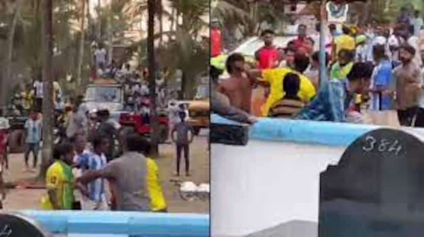 VIRAL VIDEO OF STREET FIGHT BETWEEN ARGENTINA AND BRAZIL FOOTBALL FANS IN KERALA