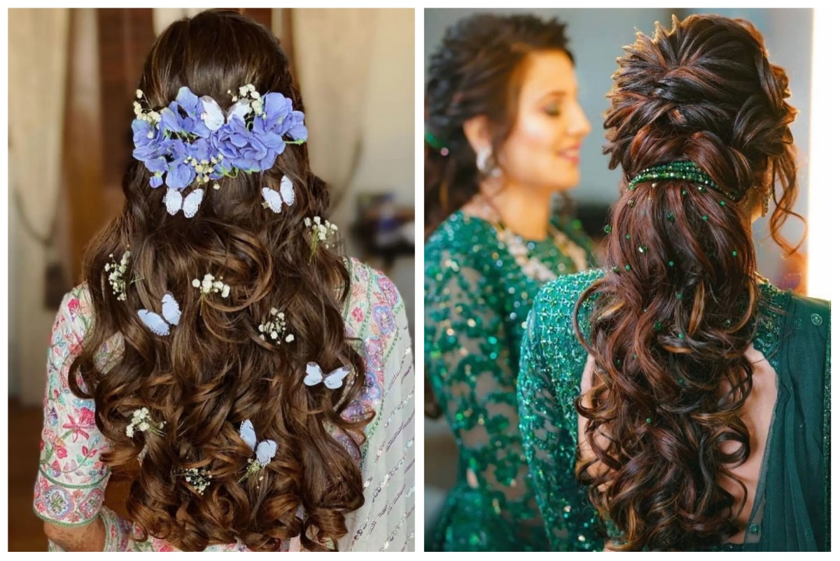 5 beautiful open hairstyle for party | hairstyle for gown & lehenga |  hairstyle for one piece - YouTube