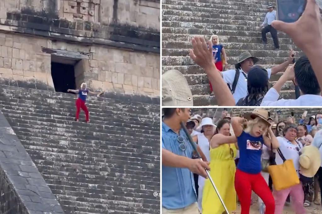 Woman Tourist Climbs Mayan Pyramid, Enters Ancient Temple; Video Goes
