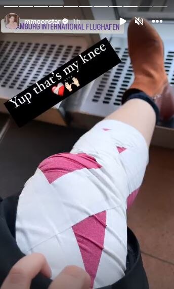 Munmun Dutta's injured knee
