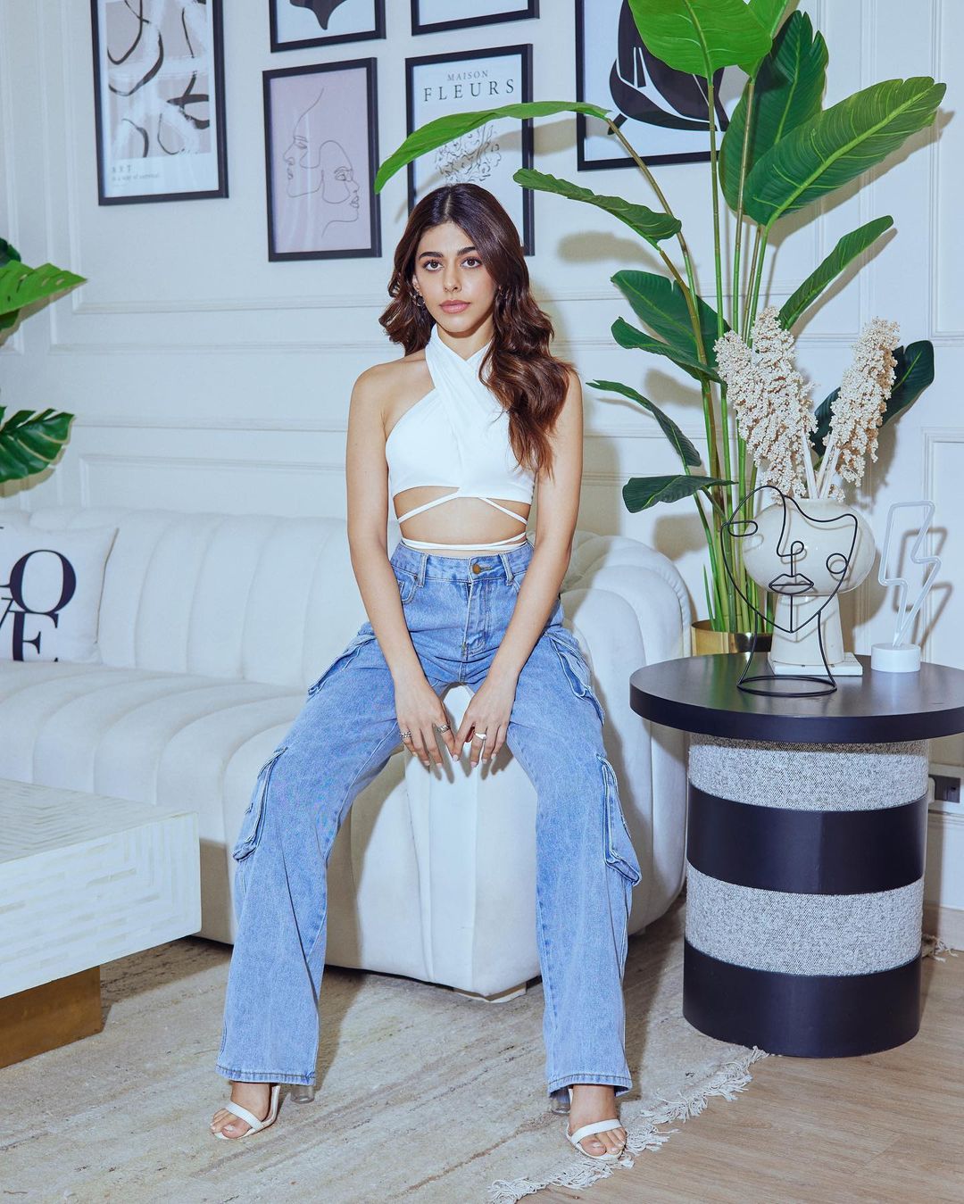 Alaya F Looks Unbelievably HOT in White Criss-Cross Top And Denim Pants