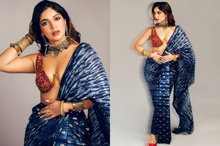 Bhumi Pednekar Sizzles in Tie-Dye Pant Saree With Incredibly Hot Blouse - Check The Price