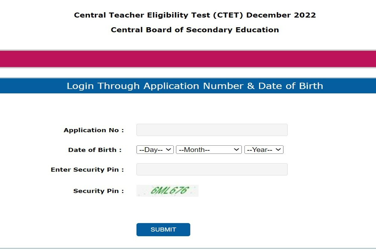 Cbse ctet admit card 2022 